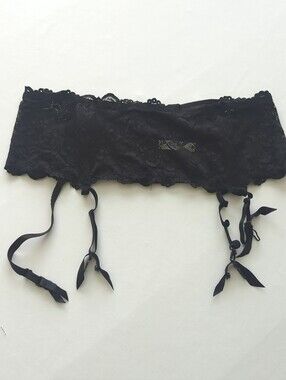 Cacique Black Lacey Adjustable Garter Belt Size 18/20